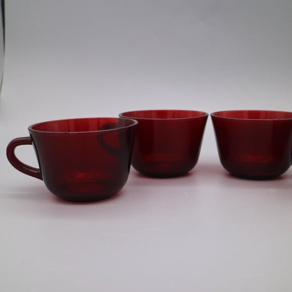 Vintage Anchor Hocking Tea/Coffee Cups Royal Ruby Red Glass (Set of 4) - Picture 7 of 7